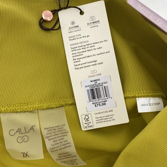 CALIA Essential High Rise 7/8 Leggings/Tights 2X - Picture 5 of 8